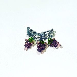 Sterling silver grape vine pin.